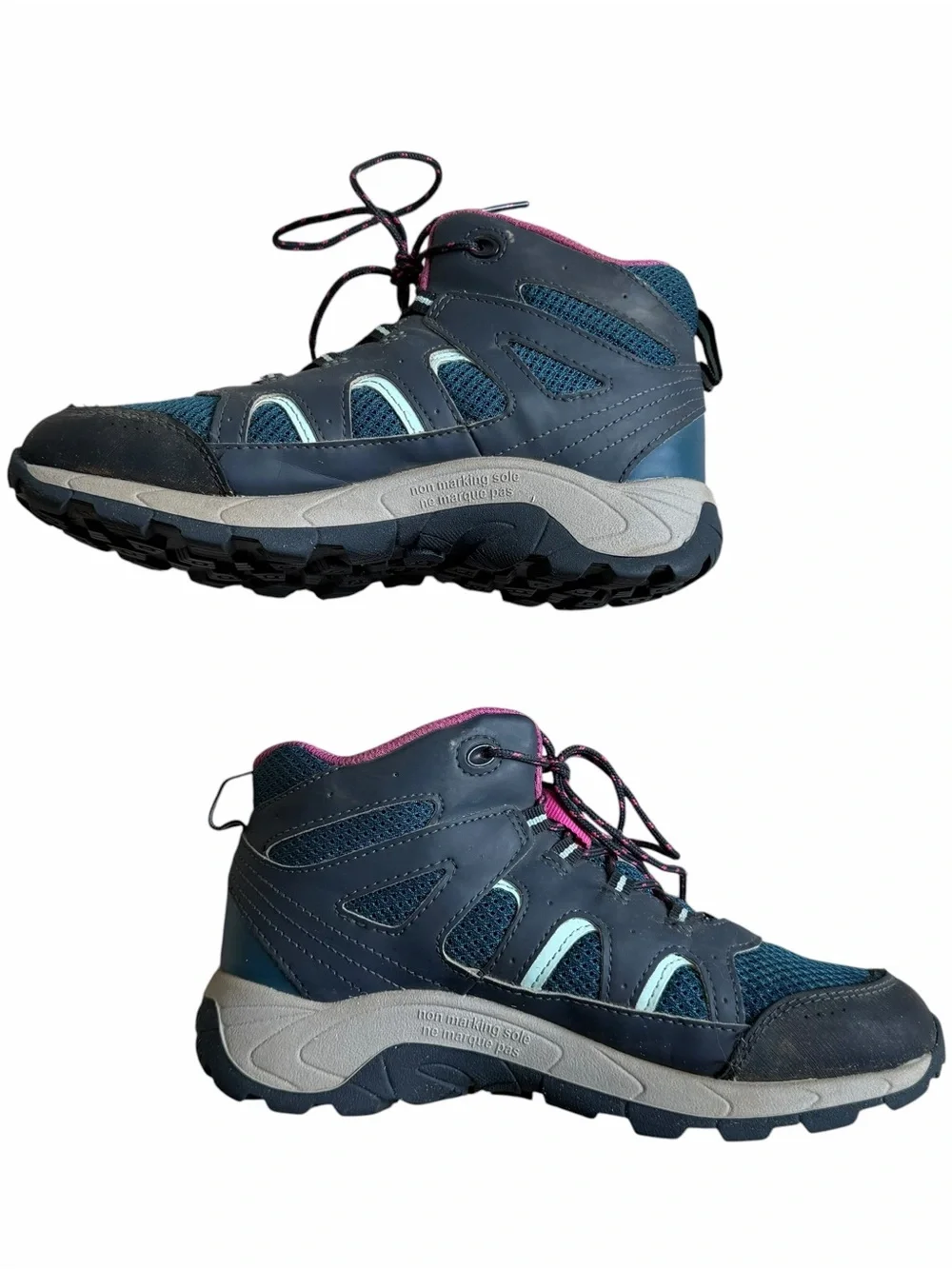 Merrell Kids Oakcreek Mid Lace Waterproof Hiking Boots Size 4 Blue